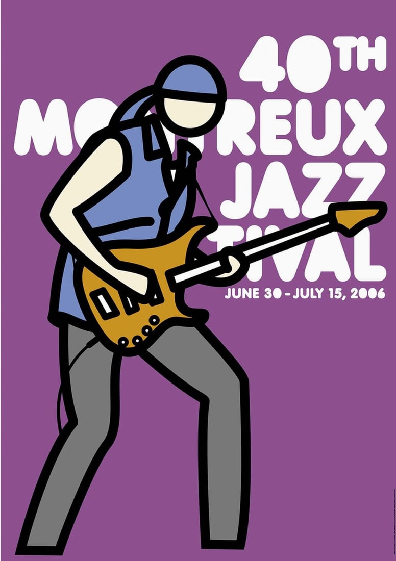 Julian Opie - Montreux Jazz Festival 2006: Artist: Julian Opie Title: Montreux Jazz Festival 2006 Year: 2006 Dimensions: 39.4in. by 27.6in. Edition: From the Rare Limited Edition Publisher: Montreux Jazz Festival Foundation Medium: Original
