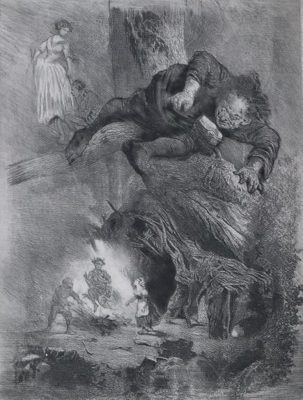 Celestin Nanteuil - Frontispice: Artist: Celestin Nanteuil Title: Frontispice Year: 1904 Dimensions: 9 3/8in. by 12 3/8in. Edition: From the rare limited edition Publisher: L'Atelier d'Art Suite: Leau Forte Medium: Original Etching