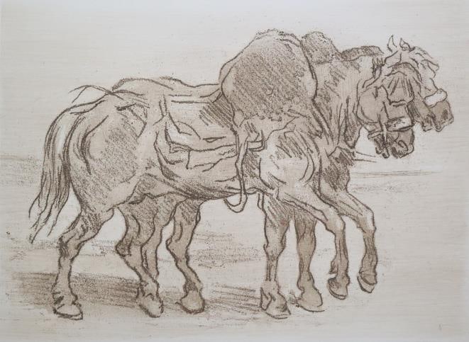 Emile Granger - Etude De Chevaux: Artist: Emile Granger Title: Etude De Chevaux Year: 1904 Dimensions: 9 3/8in. by 12 3/8in. Edition: From the rare limited edition Publisher: L'Atelier d'Art Suite: Leau Forte Medium: Original Etching