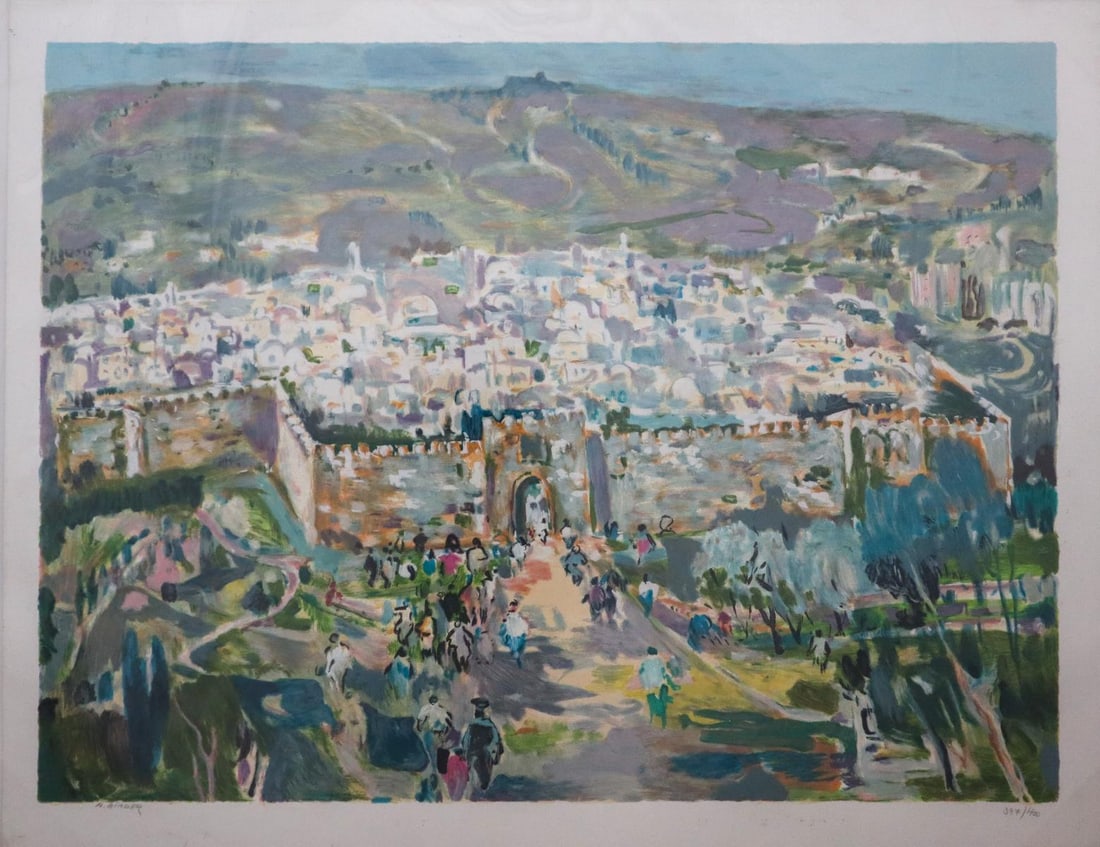 Avraham Binder - Abstract Landscape: Artist: Avraham Binder Title: Abstract Landscape Dimensions: 27in. by 34in. Weight: 0 Edition: 397 From the rare limitted ediiton of 400 Medium: Original Color Lithograph on paper Condition: