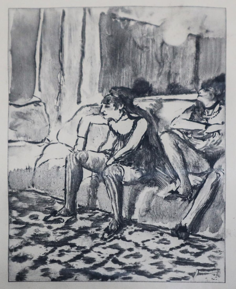 Edgar Degas - Deux Filles: Artist: Edgar Degas Title: Deux Filles Dimensions: 6in. by 4.5in. Edition: From the rare limited edition of 325 Medium: Original Monotype on Paper Condition: Excellent Comes with a Letter of