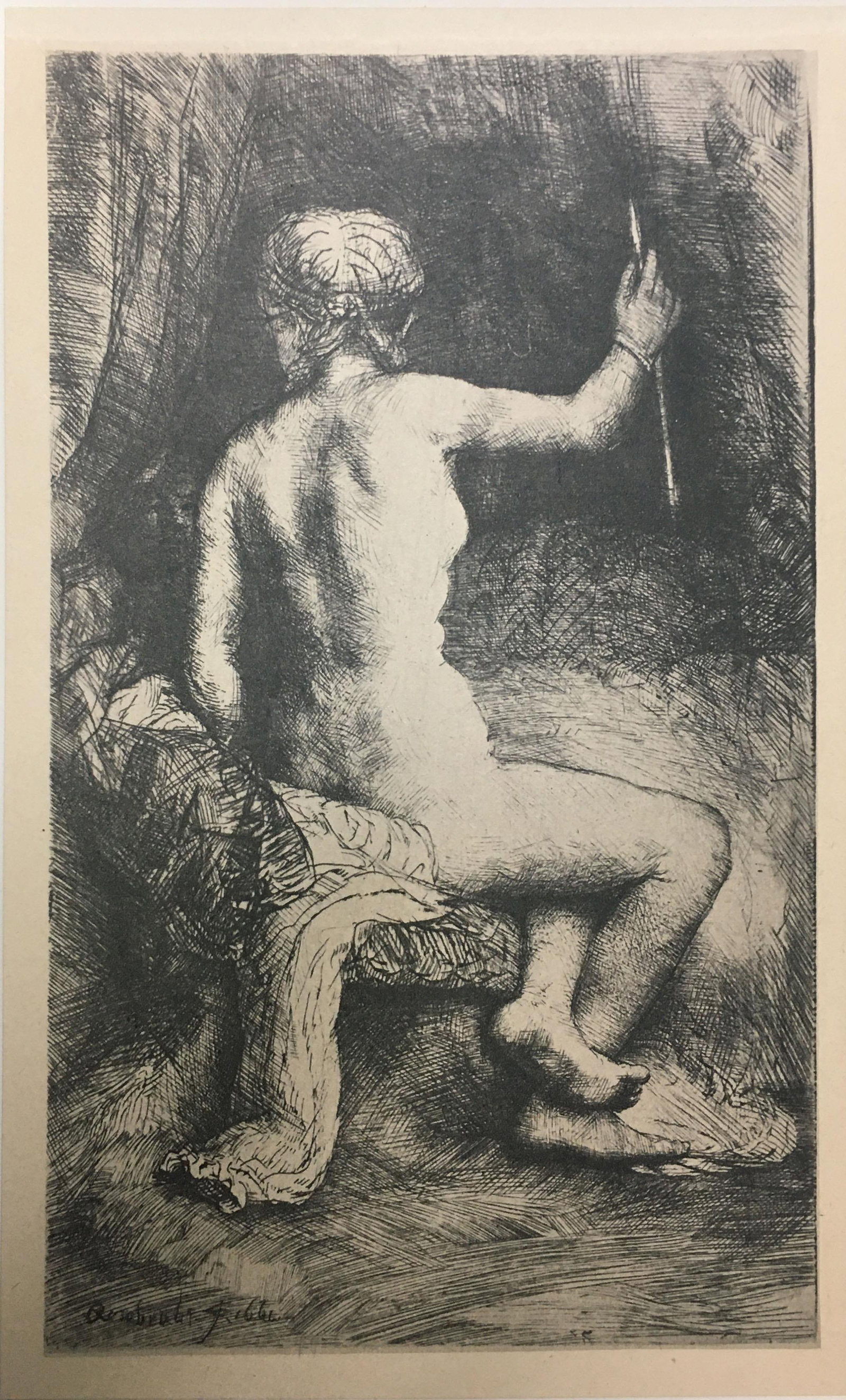 Rembrandt van Rijn (After) - Woman with the Arrow: Artist: Rembrandt van Rijn (After) Title: Woman with the Arrow Year: 1883 Dimensions: 12 1/2in. by 17 1/4in. Edition: From the rare limited edition of 500 Publisher: A. Quantin 7 Rue Saint-benoit