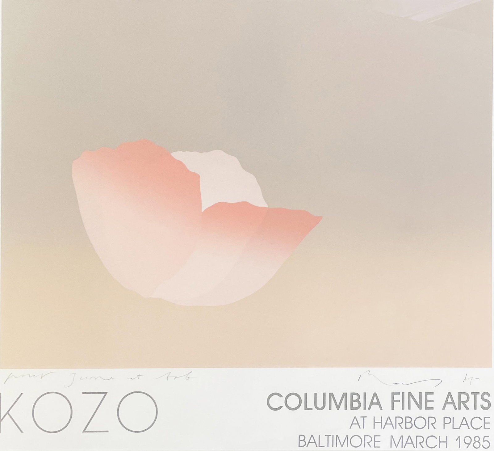 Inoue Kozo - Columbia Fine Arts Exhibition Poster: Artist: Inoue Kozo Title: Columbia Fine Arts Exhibition Poster Year: 1985 Dimensions: 23 1/2in. by 26in. Edition: From the rare limited edition Publisher: Columbia Fine Arts Medium: Offset lithograph