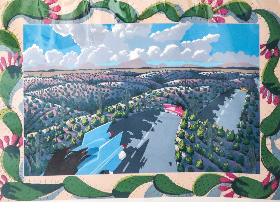 Anne Coe - Carefree Highway: Artist: Anne Coe Title: Carefree Highway Dimensions: 30in. by 40in. Edition: 40 From the Limitted Edition of 100 Medium: Original Color Serograph on Paper Condition: Excellent Signature Details: Hand