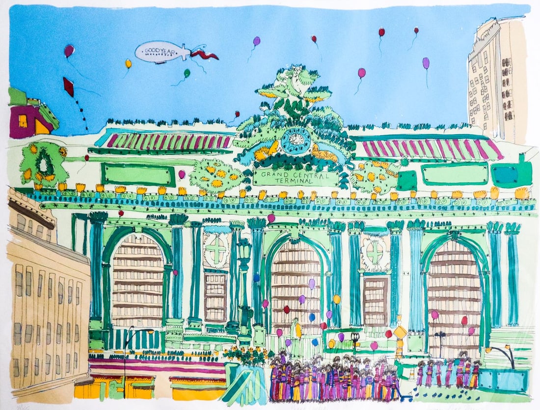 Susan Pear Meisel - Grand Central: Artist: Susan Pear Meisel Title: Grand Central Dimensions: 32in. by 41in. Edition: 269 From the Limitted Edition of 275 Medium: Original Color Lithograph on Paper Condition: Excellent Signature
