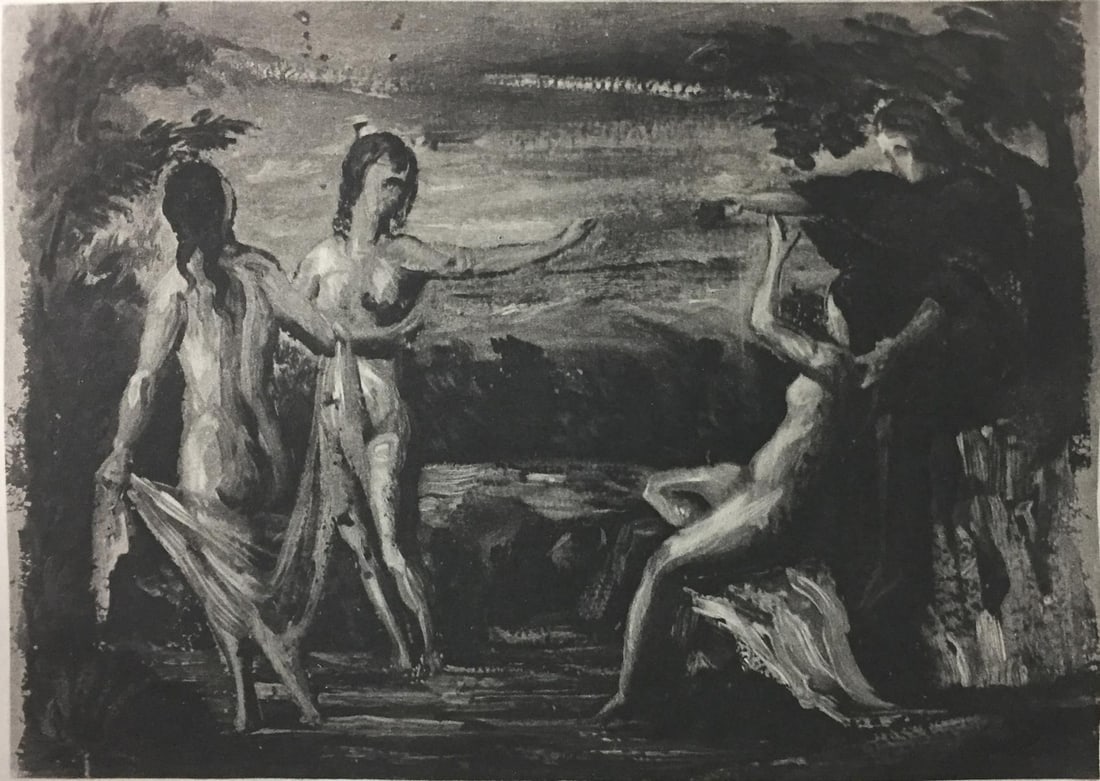 Paul Cezanne (after) - Judgement of Paris: Artist: Paul Cezanne (after) Title: Judgement of Paris Dimensions: 12 3/4in. by 9 3/4in. Edition: From the Rare Limited Edition Medium: Lithograph on Paper Condition: Excellent Comes with a Letter of