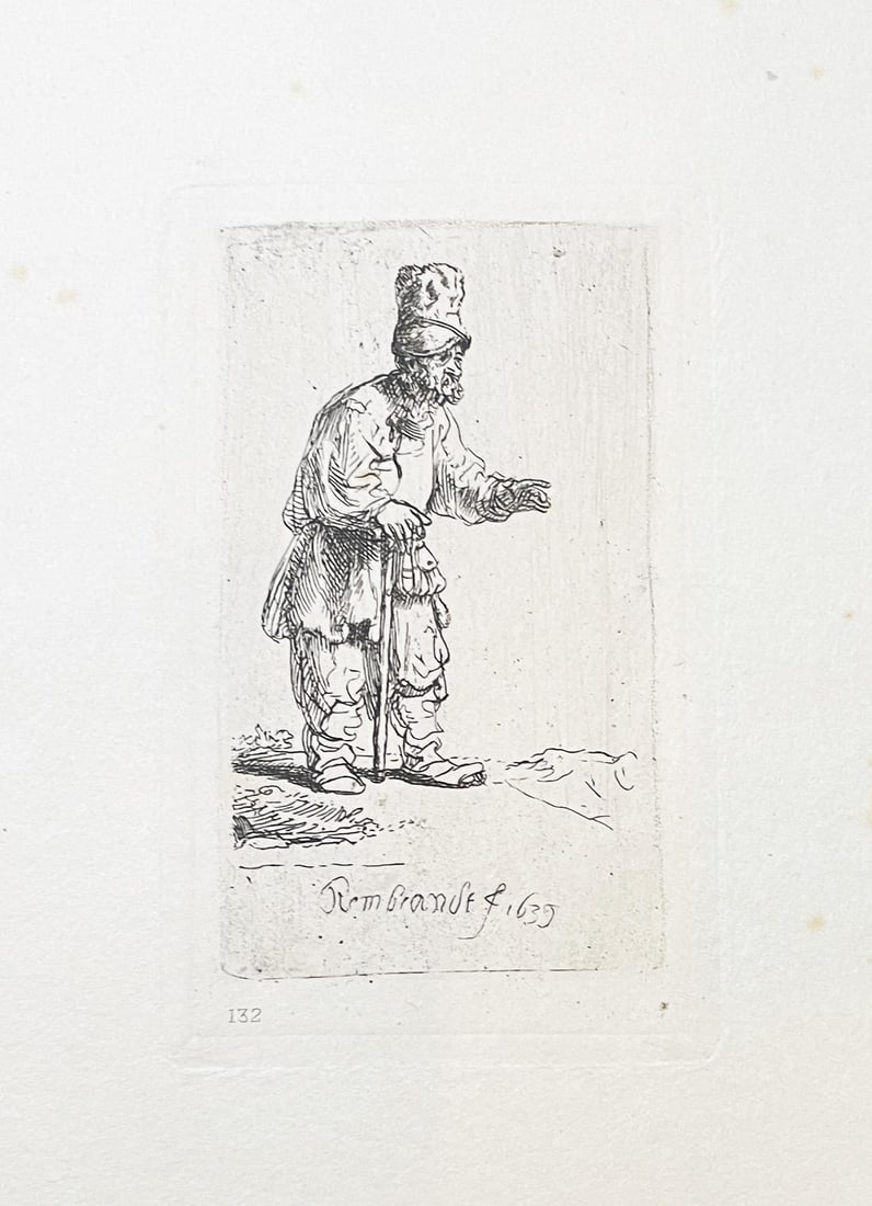 Rembrandt van Rijn (After) - A Jew with High Cap: Artist: Rembrandt van Rijn (After) Title: A Jew with High Cap Year: c. 1880 Dimensions: 7in. by 9.5in. Edition: From the rare limited edition Publisher: A. Quantin 7 Rue Saint-benoit Paris France