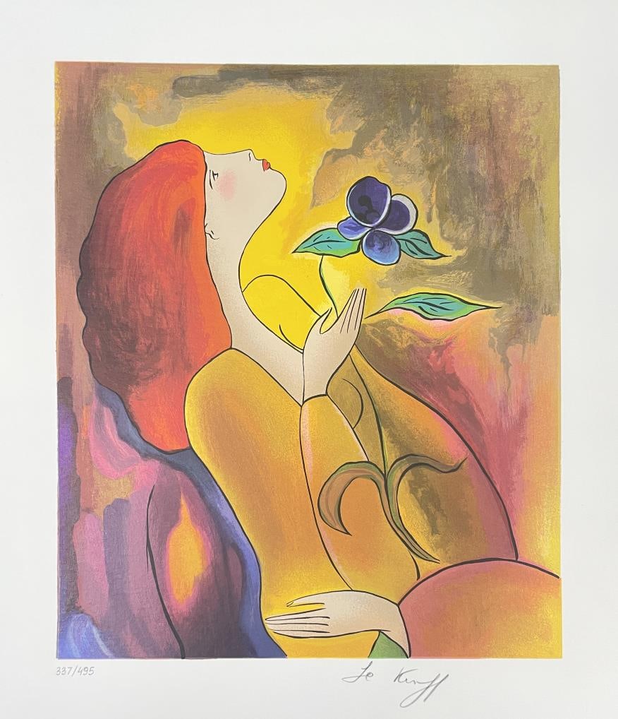 Linda Le Kiniff - Elegance: Artist: Linda Le Kiniff Title: Elegance Dimensions: 11in. by 12 3/4in. Edition: From the rare limited edition of 495 Medium: Original Serigraph in colors on Paper C