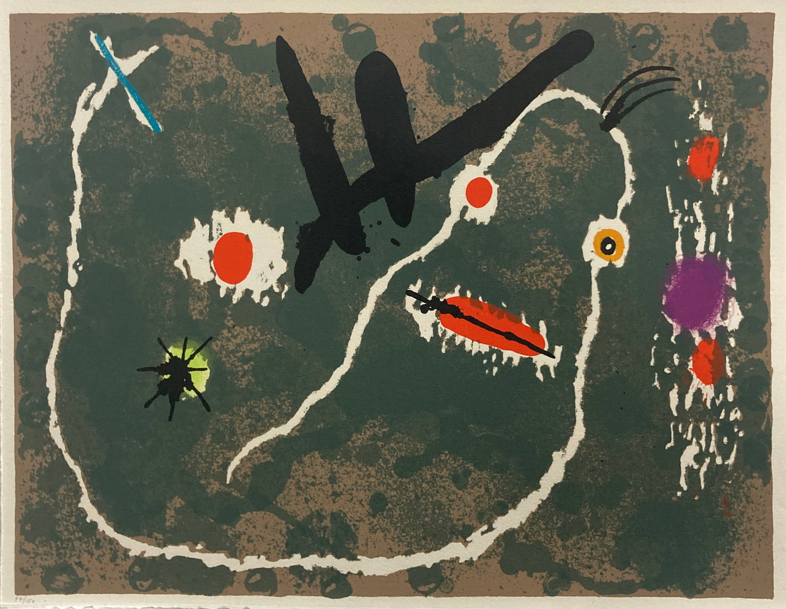 Joan Miro - Le Lezard aux Plumes d'Ord 6: Artist: Joan Miro Title: Le Lezard aux Plumes d'Ord 6 Year: 1971 Dimensions: 16 x 21 in. Edition: From the limited edition of 150 Publisher: Louis Broder