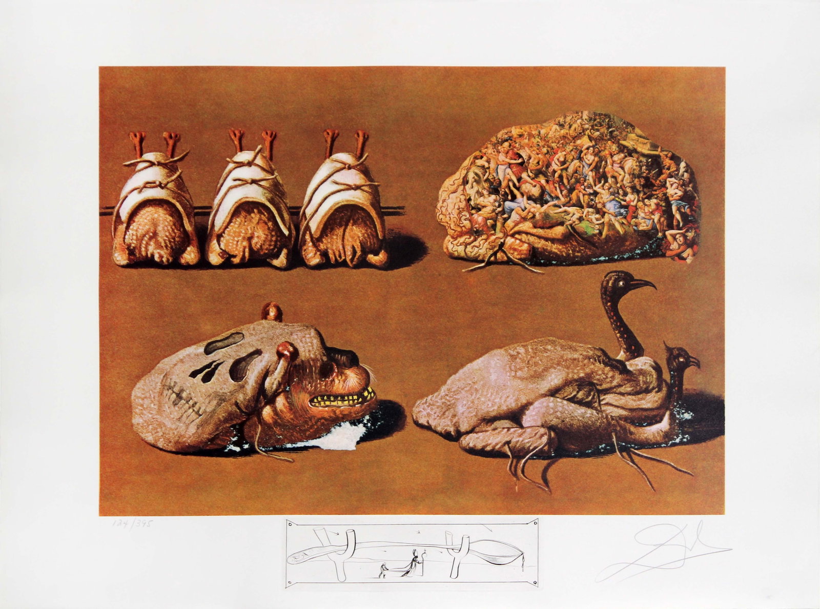 Salvador Dali - Princely Plier Caprices: Artist: Salvador Dali Title: Princely Plier Caprices Year: 1971 Dimensions: 22in. by 29.5in. Edition: From the rare limited edition of 395 Suite: Les Diners de Gala Medium: Color lithograph on Rives
