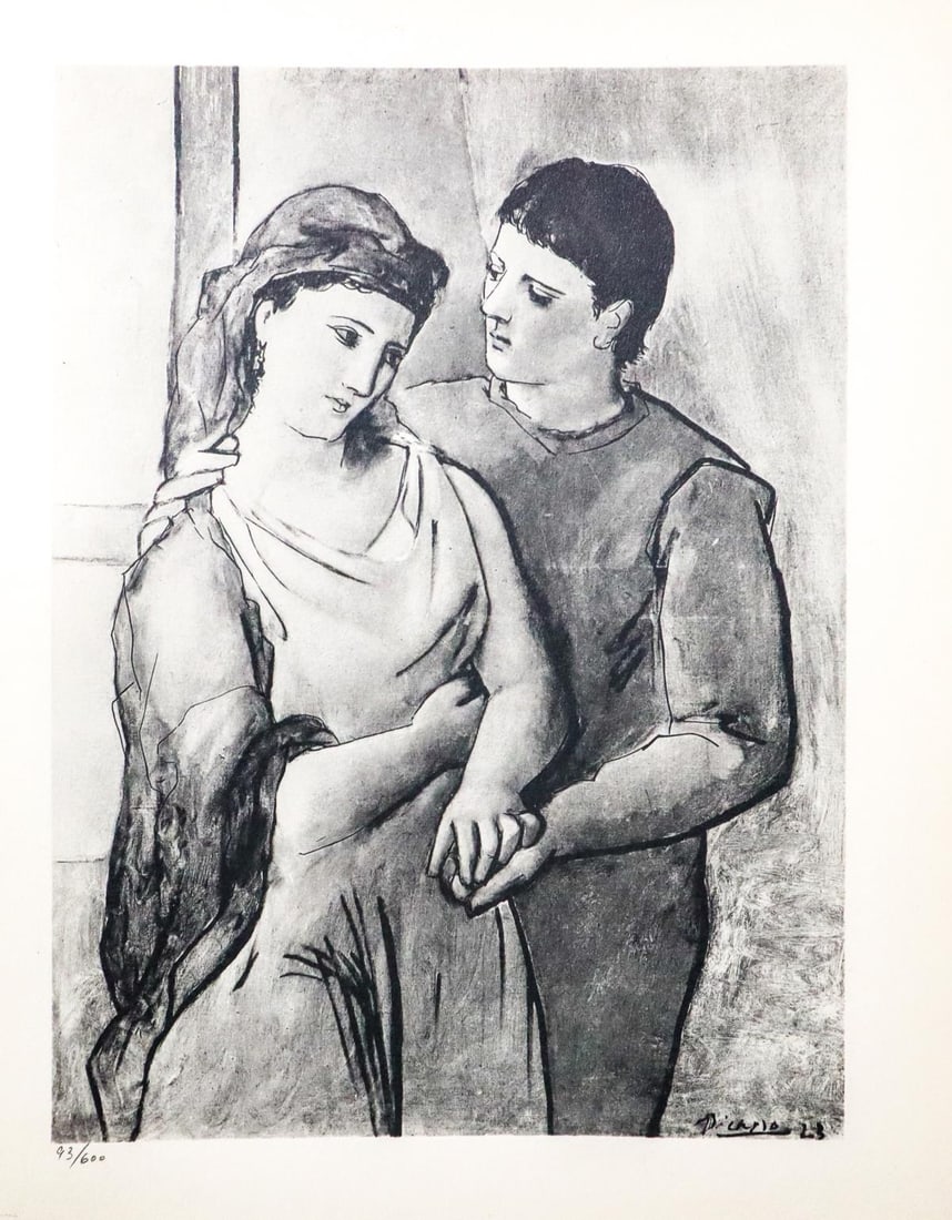 Pablo Picasso - Homme et femme: Artist: Pablo Picasso Title: Homme et femme Dimensions: 8.5in. by 11in. Edition: From the rare limited edition Suite: Pablo Picasso by Eugenio D'Ors Medium: Lithograph on paper Condition: Excellent