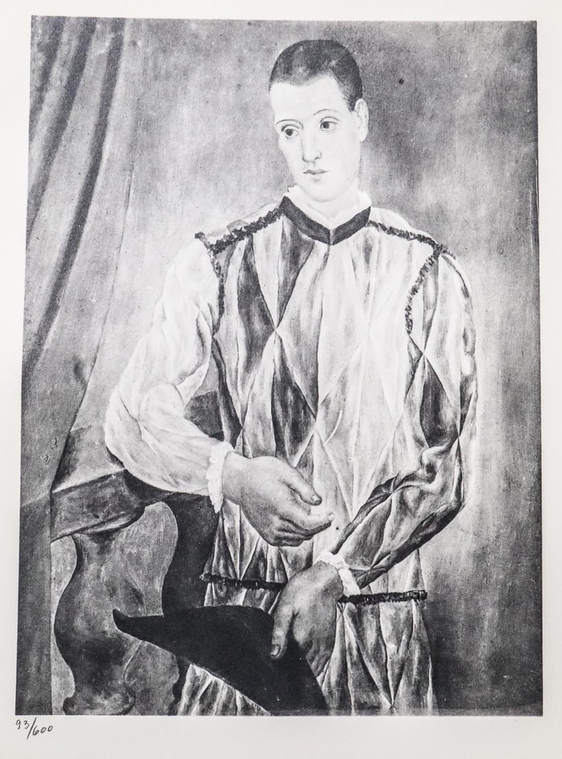 Pablo Picasso - Arlequin: Artist: Pablo Picasso Title: Arlequin Dimensions: 8.5in. by 11in. Edition: From the rare limited edition Suite: Pablo Picasso by Eugenio D'Ors Medium: Lithograph on paper Condition: Excellent Comes