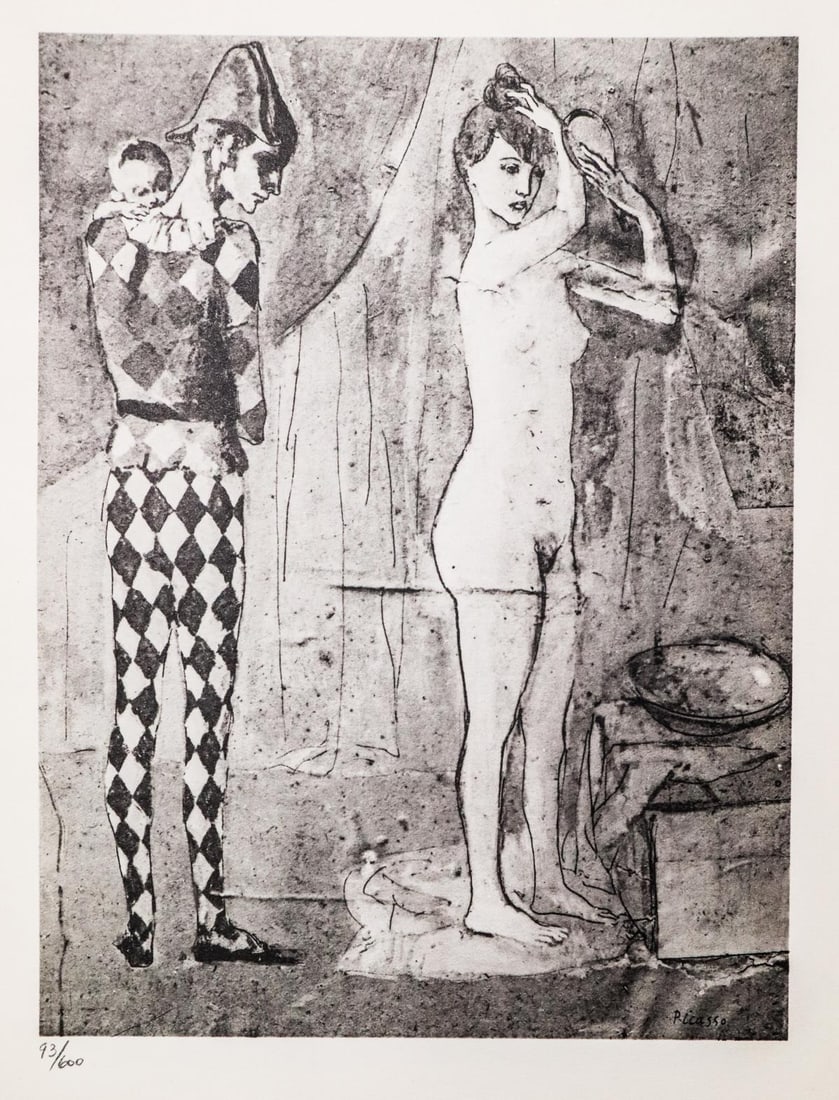 Pablo Picasso - La famille: Artist: Pablo Picasso Title: La famille Dimensions: 8.5in. by 11in. Edition: From the rare limited edition of 600 Suite: Pablo Picasso by Eugenio D'Ors Medium: Lithograph on paper Condition: