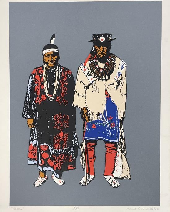 Ward Churchill - Elders: Artist: Ward Churchill Title: Elders Year: c. 1990s Dimensions: 16 in. by 20in. Edition: From the rare limited Artist Proof edition Medium: Original serigraph i