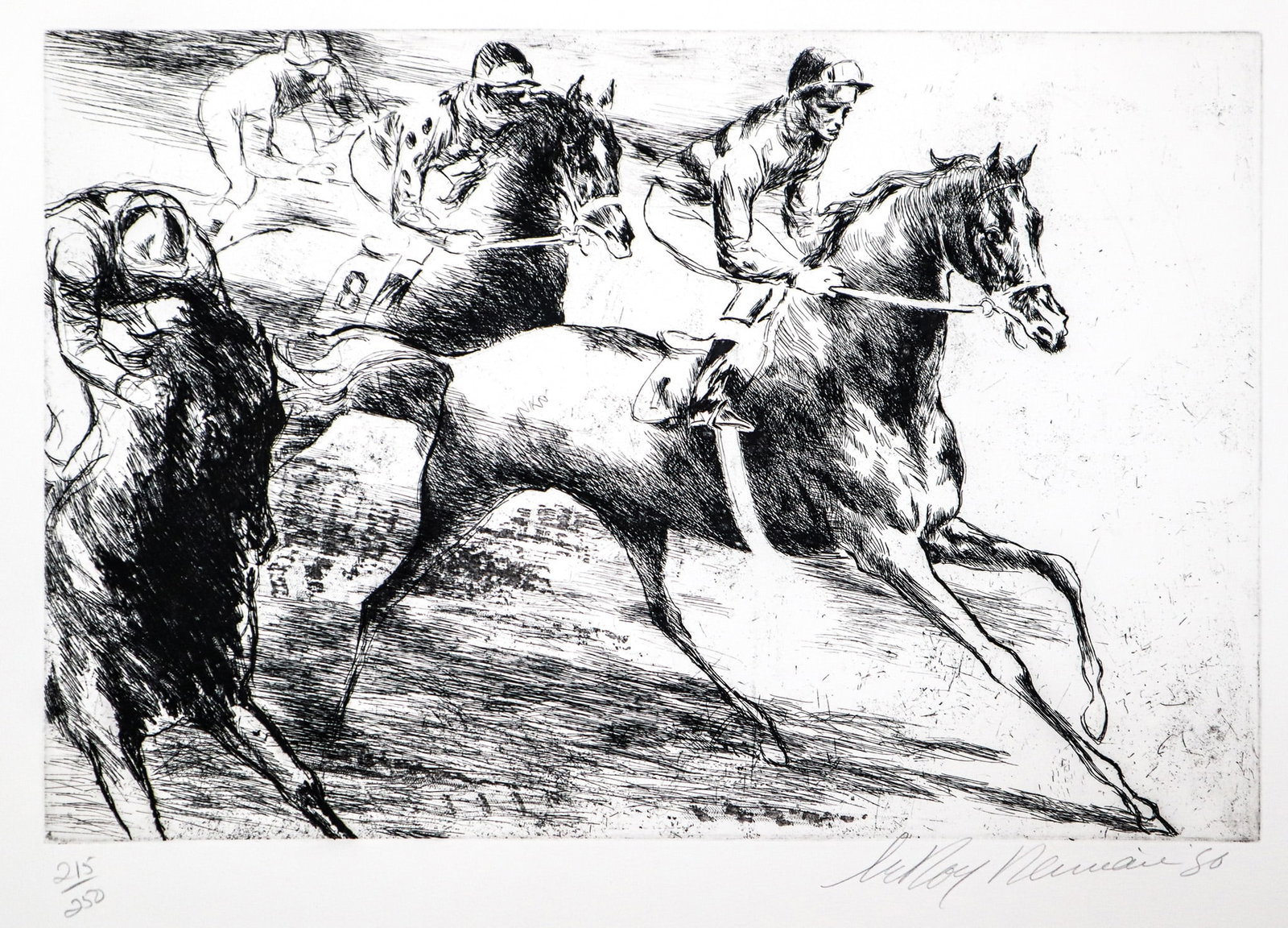 Leroy Neiman - Daily Double: Artist: Leroy Neiman Title: Daily Double Year: 1980 Dimensions: 30 x 22 in. Edition: 215 From the Rare Limited Edition of 250 Suite: EAUX-FORTES Medi