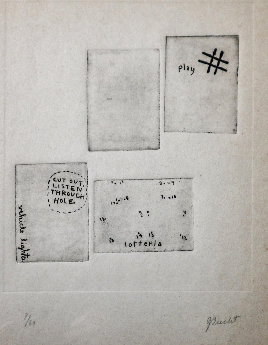 George Brecht - Untitled: Artist: George Brecht Title: Untitled Year: 1962 Dimensions: 10in. by 7.5in. Edition: 8 From the rare limitted edition of 60 Publisher: Galleria Schwartz Milan Italy Suite: International Avant-Garde