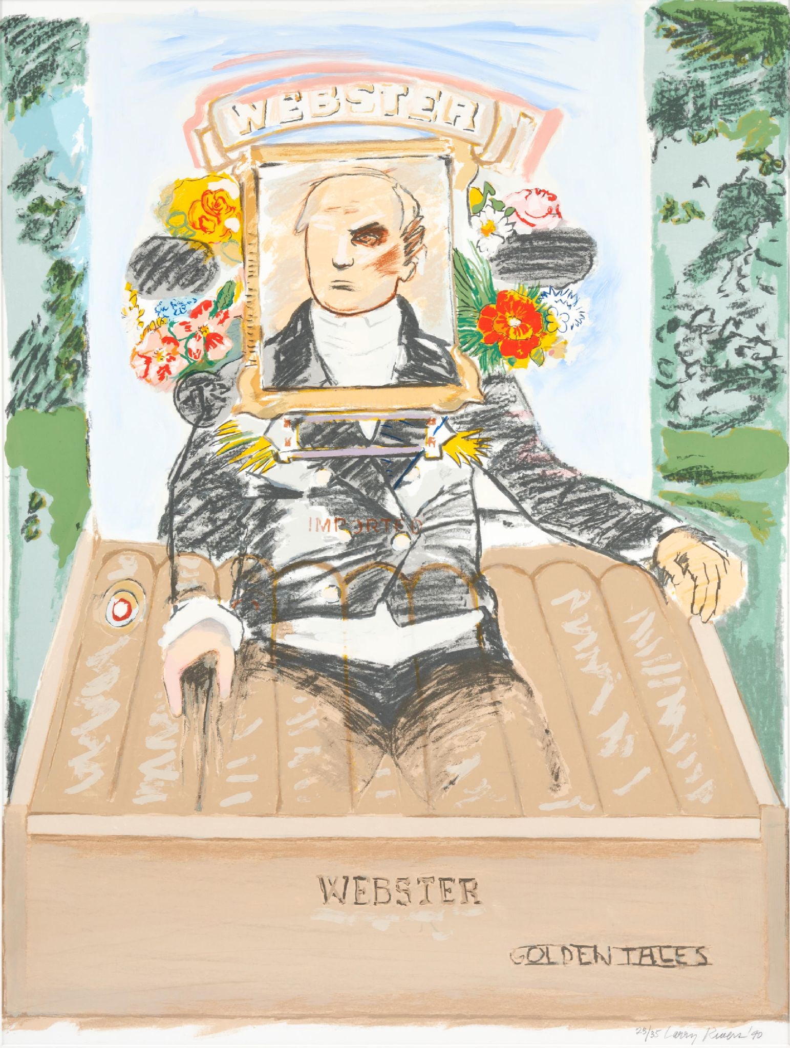 Larry Rivers - Webster Golden Tales: Artist: Larry Rivers Title: Webster Golden Tales Year: 1990 Dimensions: 50 1/4 x 38 5/8 in. Edition: 23 from the rare limited edition of 35 Publisher: Michael Mackenzie, New York Medium: Original