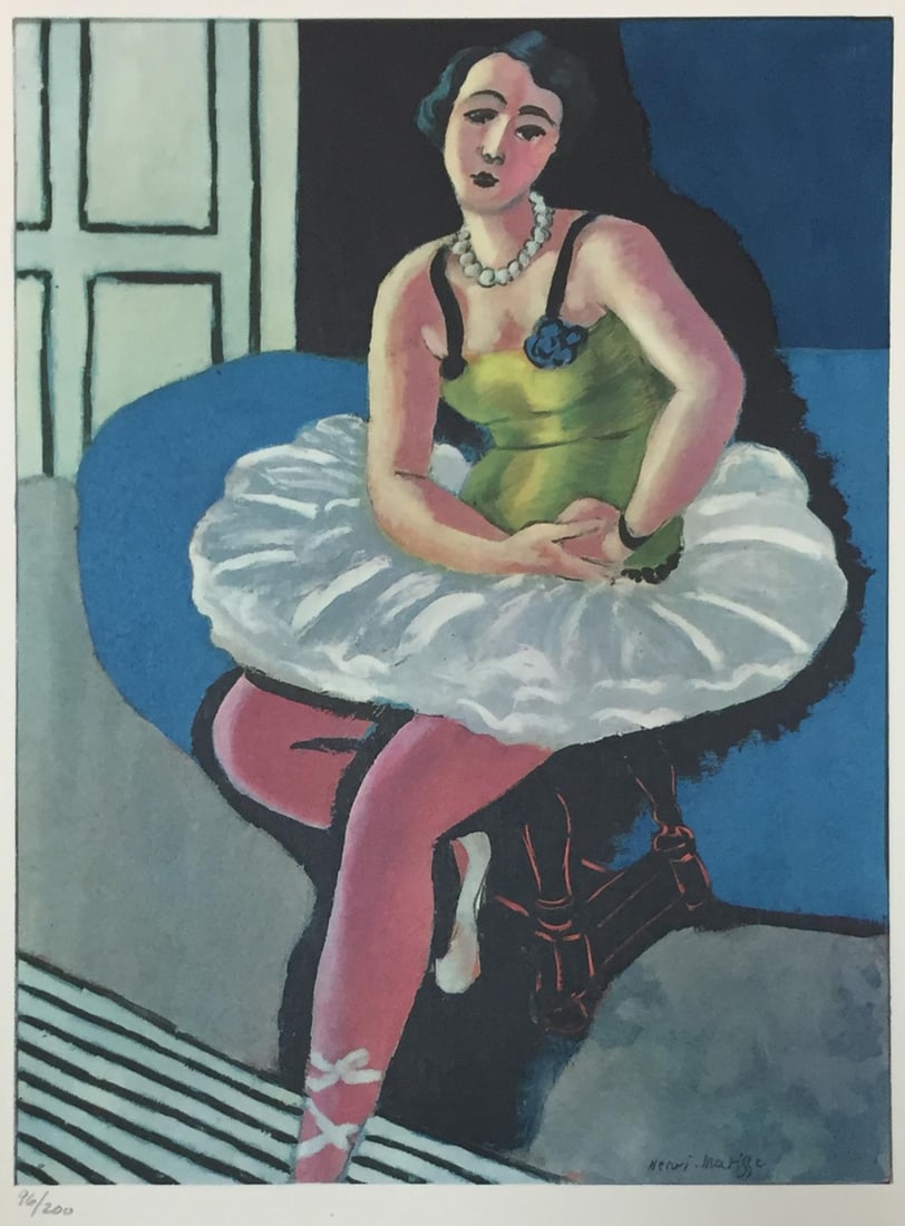 Henri Matisse - Ballet Dancer Seated on a Stool: Artist: Henri Matisse Title: Ballet Dancer Seated on a Stool Year: 1958 Dimensions: 15 3/4in. by 11 3/4in. Edition: From the Rare Limited Edition of 200 Publisher: New York Graphic Society New York