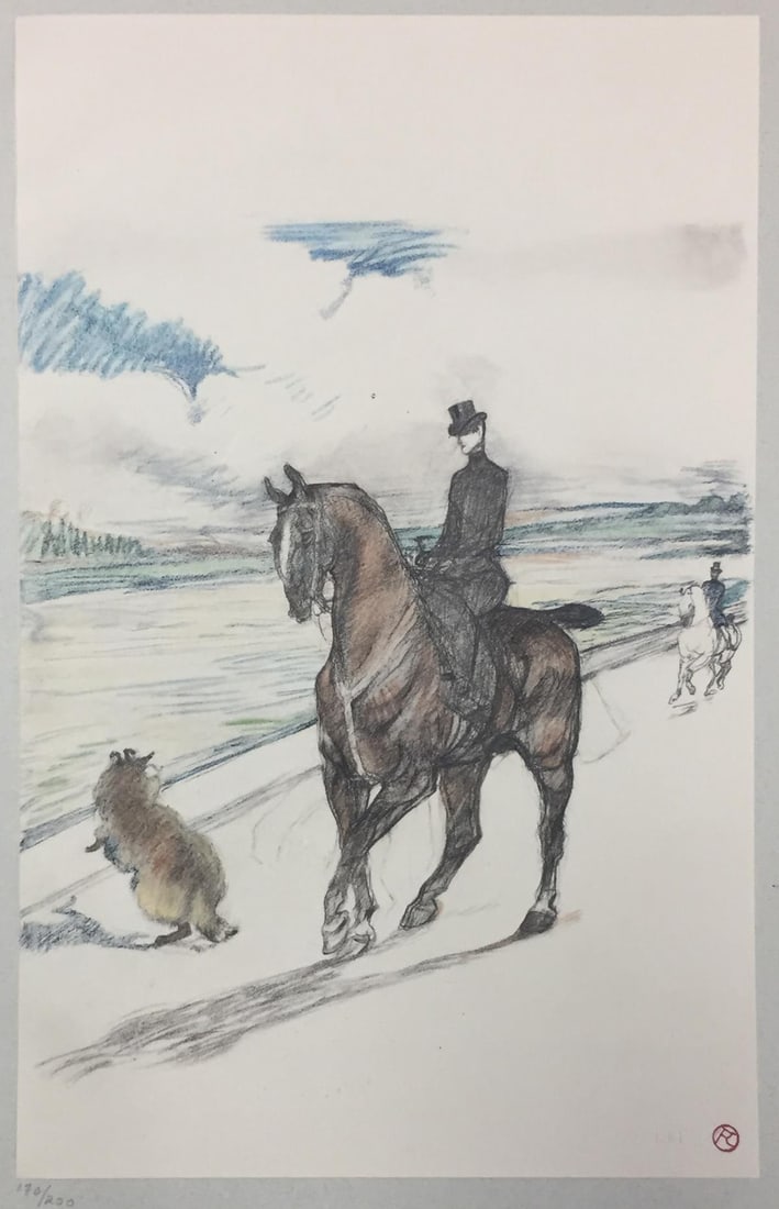 Henri Toulouse-Lautrec - Amazone (1908): Artist: Henri Toulouse-Lautrec Title: Amazone Year: 1908 Dimensions: 17in. by 12 3/8in. Edition: From the Rare Limited Edition of 200 Publisher: Labraire de France Suite: Au Cirque Medium: Original