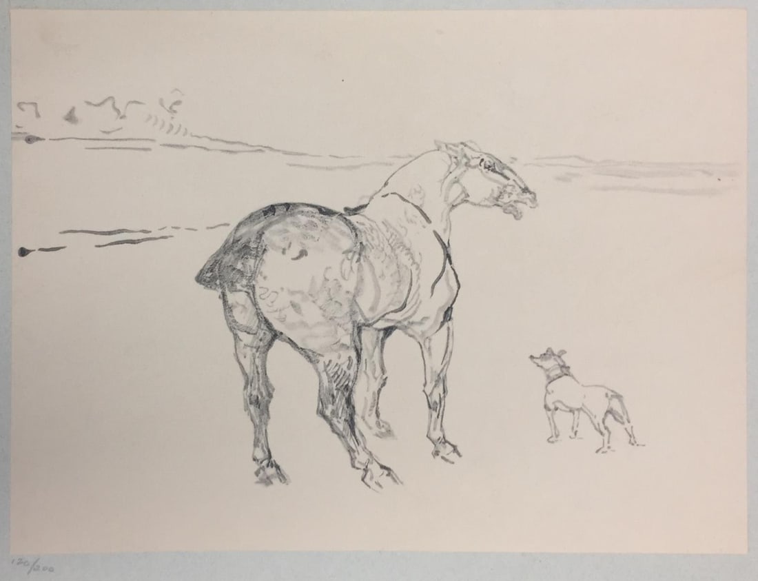 Henri Toulouse-Lautrec - Un Petit Cob et un Fox-Terrier: Artist: Henri Toulouse-Lautrec Title: Un Petit Cob et un Fox-Terrier (1908) Year: 1908 Dimensions: 17in. by 12 3/8in. Edition: From the Rare Limited Edition of 200