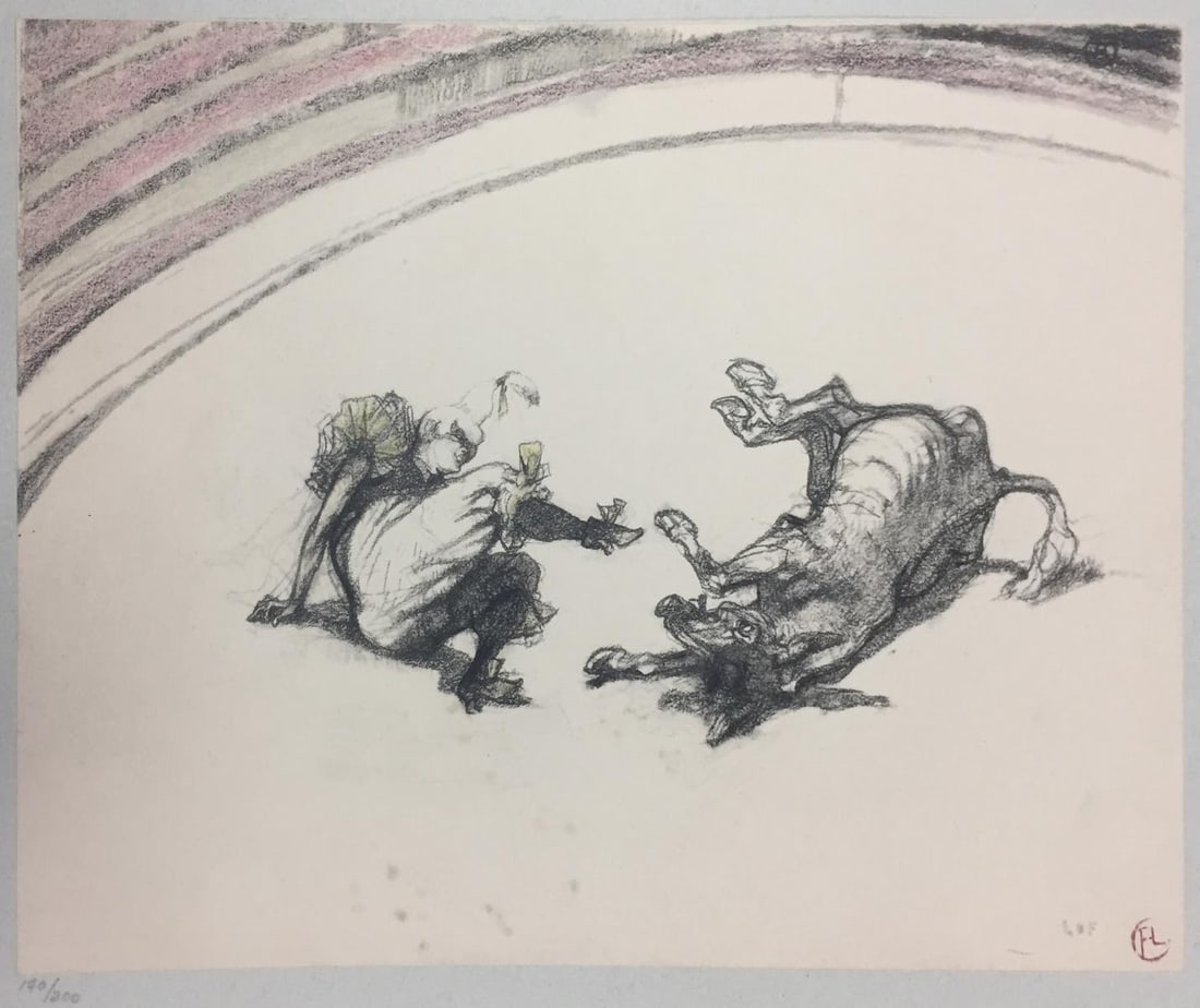 Henri Toulouse-Lautrec - Clownesse et Cheval (1908): Artist: Henri Toulouse-Lautrec Title: Clownesse et Cheval Year: 1908 Dimensions: 17in. by 12 3/8in. Edition: From the Rare Limited Edition of 200 Publisher: Labraire de France Suite: Au Cirque