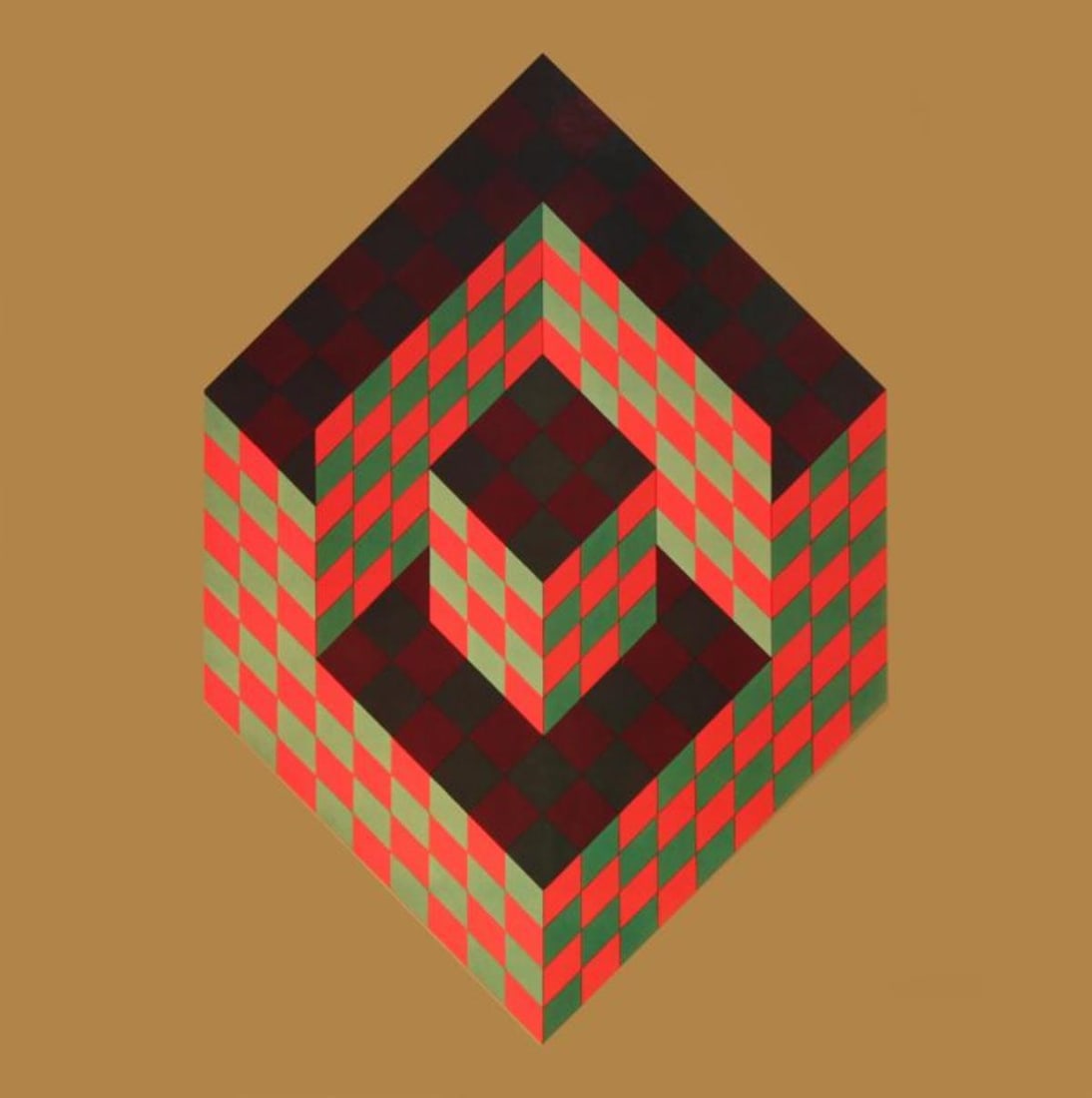 Victor Vasarely - Bidim: Artist: Victor Vasarely Title: Bidim Year: 1974 Dimensions: 16 1/8in. by 16 1/8in. Edition: From the Rare Limited Edition Publisher: Editions du Griffon Neuchatel Suite: Progressions 3 Medium: