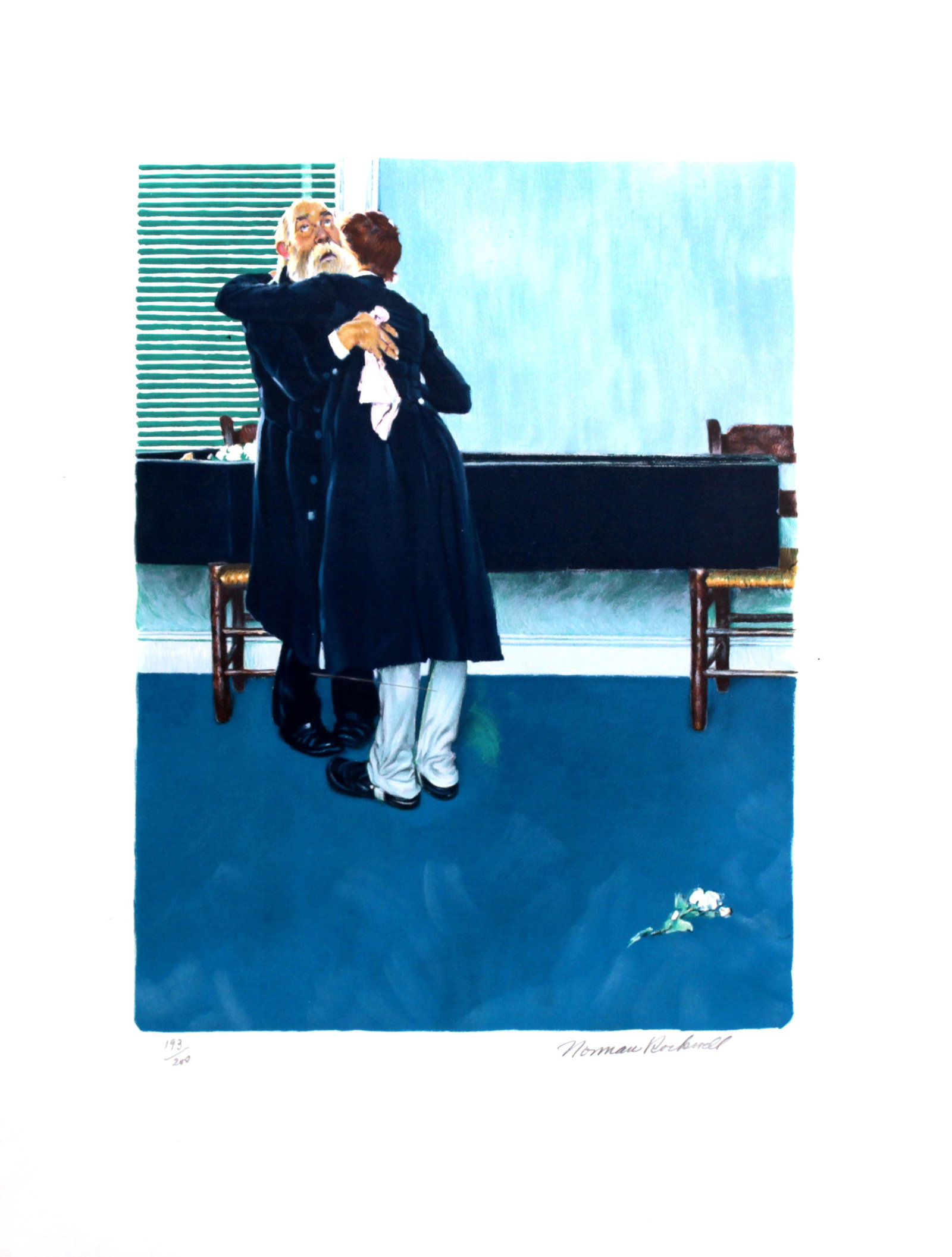 Norman Rockwell - Then For Three Minutes or Maybe Four: Artist: Norman Rockwell Title: Then For Three Minutes or Maybe Four Year: 1972 Dimensions: 26 x 20 in. Edition: ffrom the limited edition of 200 Publisher: Circle Fine Arts Suite: Huck Finn Medium: