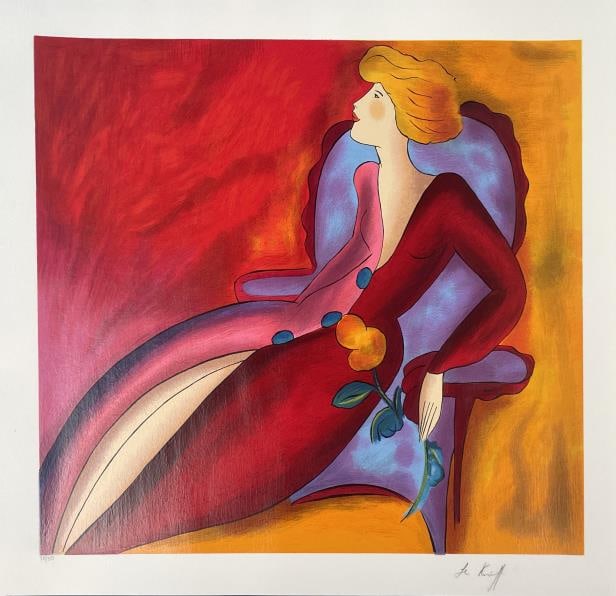 Linda Le Kiniff - Reclining: Artist: Linda Le Kiniff Title: Reclining Year: 1998 Dimensions: 19 1/2in. by 16in. Edition: From the rare limited edition of 350 Medium: Original Serigraph in c