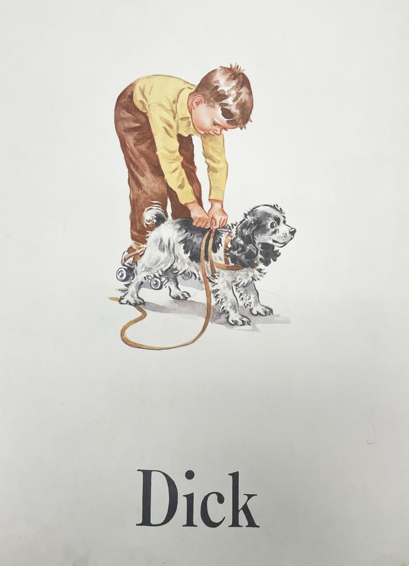 Eleanor Campbell & Keith Ward - Dick: Artist: Eleanor Campbell & Keith Ward Title: Dick Year: c. 1950s Dimensions: 22in. by 16in. Edition: From the rare limited edition Publisher: Scott Foresman