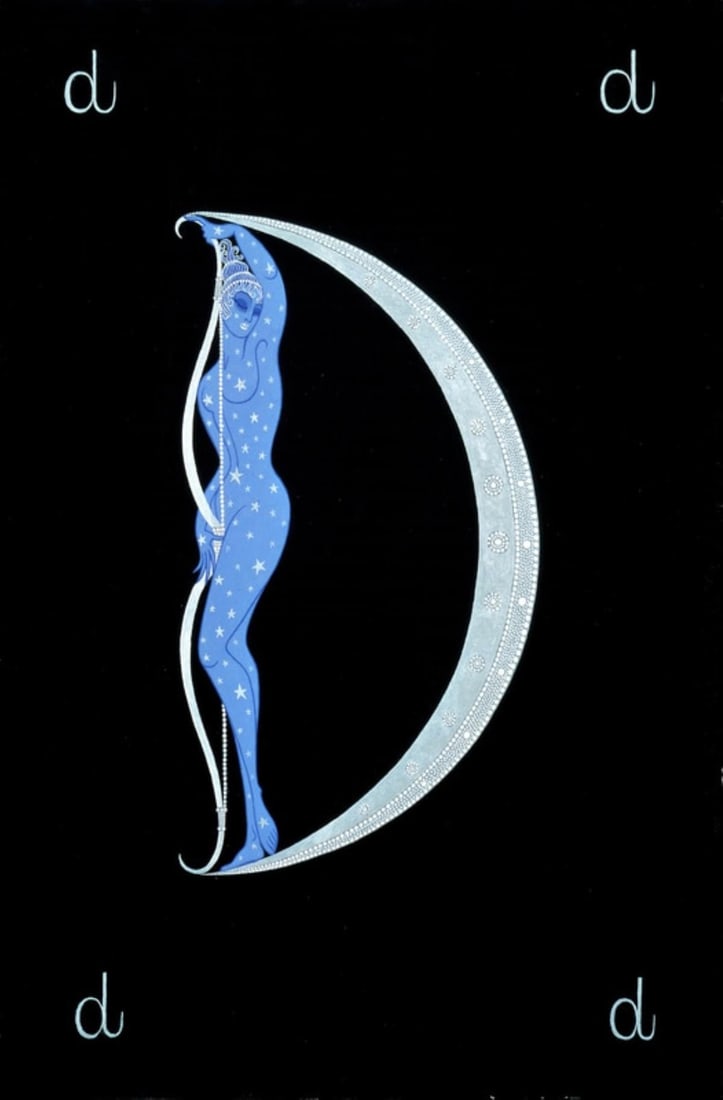 Erte - The Letter D: Artist: Erte Title: The Letter D Year: 1976 Dimensions: 19in. by 13 1/2in. Weight: 0 Edition: From the Rare Limited Edition 350 Publisher: Circle Fine Art Suite: The Alphabet Suite Medium: Serigraph