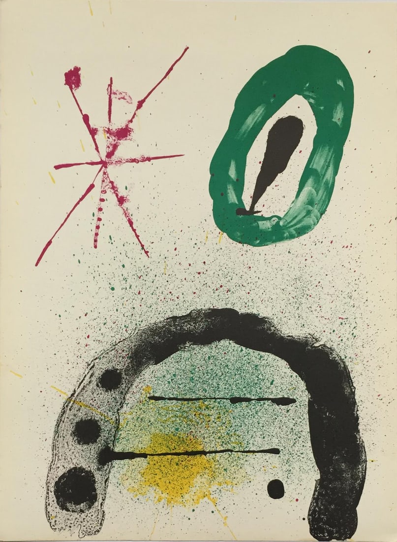 Joan Miro - Untitled Composition: Artist: Joan Miro Title: Untitled Composition Year: 1963 Dimensions: 15in. by 11in. Edition: From the Rare Limited Edition Publisher: Mourlot Paris S
