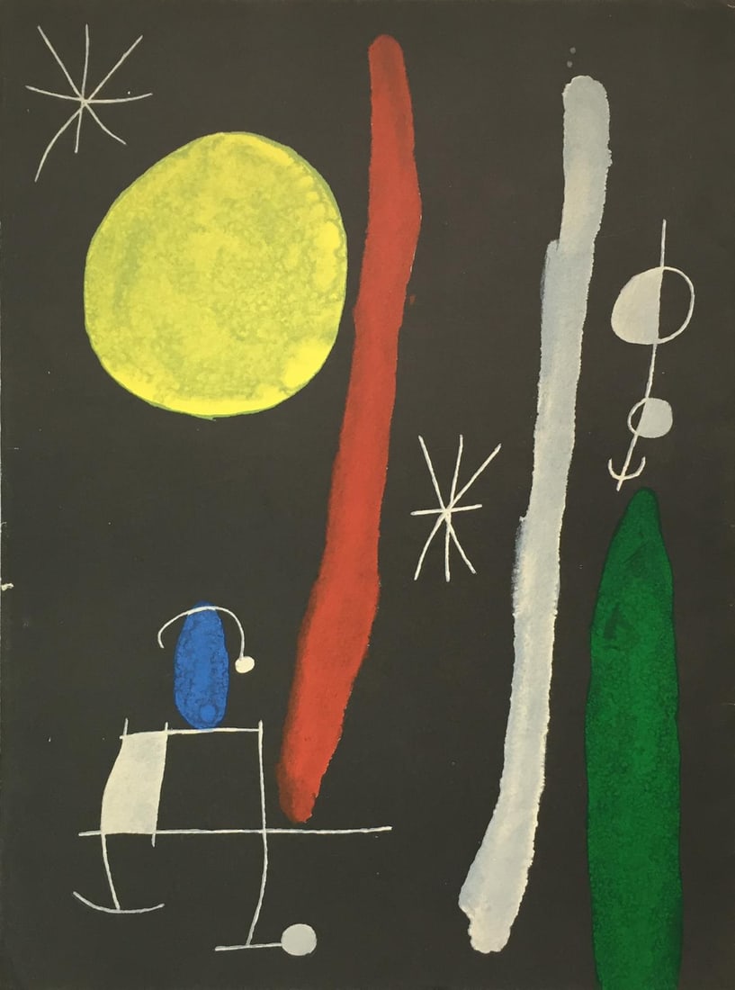 Joan Miro - Plate 2 from Derriere Le Miroir: Artist: Joan Miro Title: Plate 2 from Derriere Le Miroir Year: 1967 Dimensions: 15in. by 11in. Edition: From the Rare Limited Edition Publisher: Mourlot Paris<