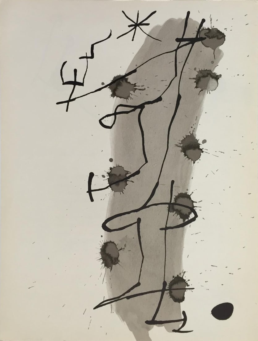 Joan Miro - Plate II from Derriere Le Miroir: Artist: Joan Miro Title: Plate II from Derriere Le Miroir Year: 1967 Dimensions: 15in. by 11in. Edition: From the Rare Limited Edition Publisher: Mourlot Paris Suite: Derriere Le Miroir No. 164-65