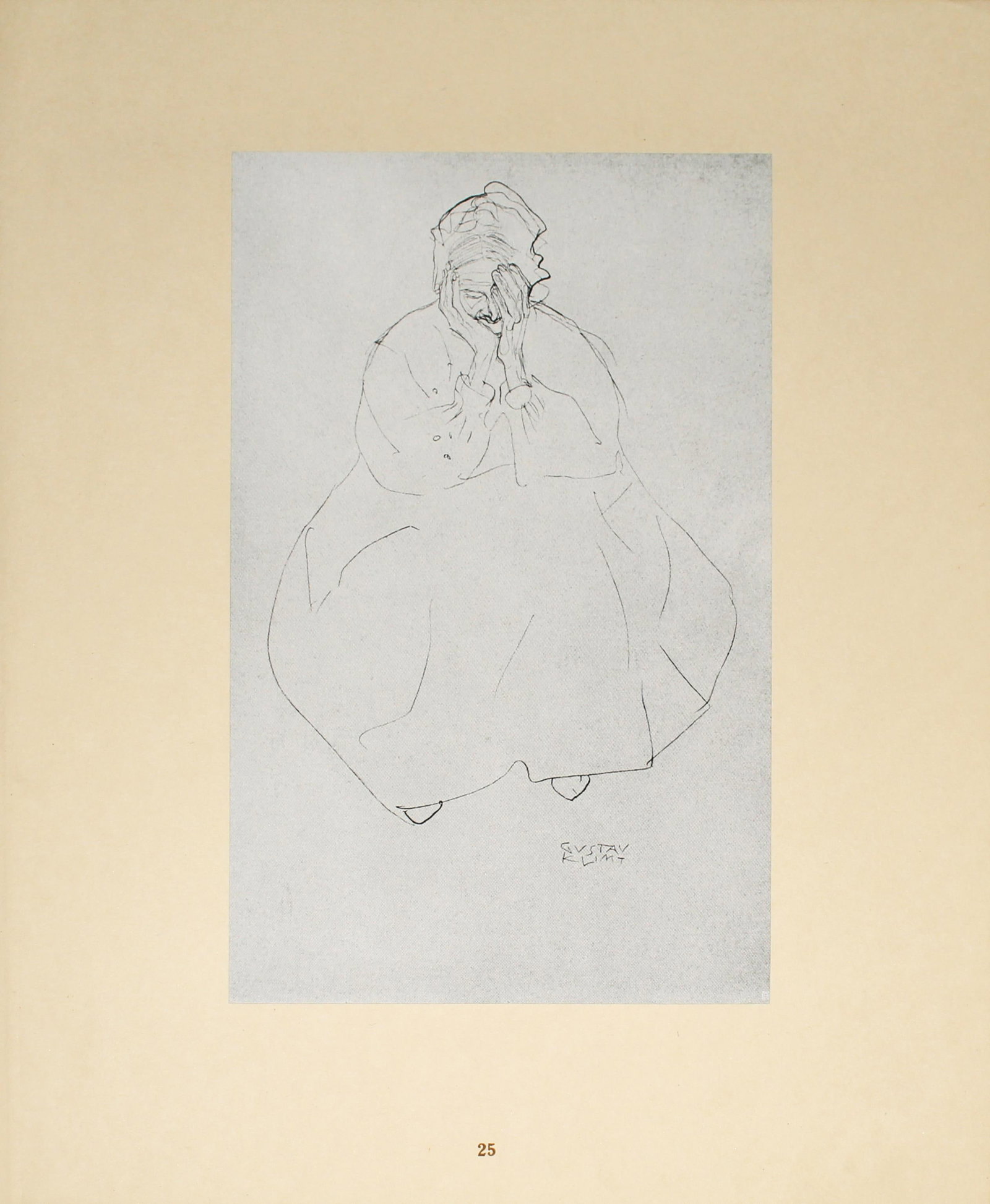 Gustav Klimt (After) - Sissende alte Frau: Artist: Gustav Klimt (After) Title: Sissende alte Frau Year: 1920 Dimensions: 11.5in. by 9.5in. Edition: 137 from the rare limited edition of 500 Publisher: Ost