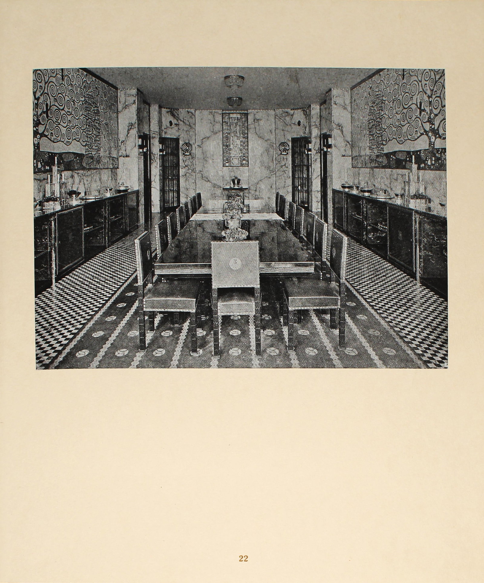 Gustav Klimt (A - Wandmofaik im Speifezimmer des Haufes: Artist: Gustav Klimt (After) Title: Wandmofaik im Speifezimmer des Haufes Stocklet in Bruffel Year: 1920 Dimensions: 11.5in. by 9.5in. Edition: 137 from the rare limited editi