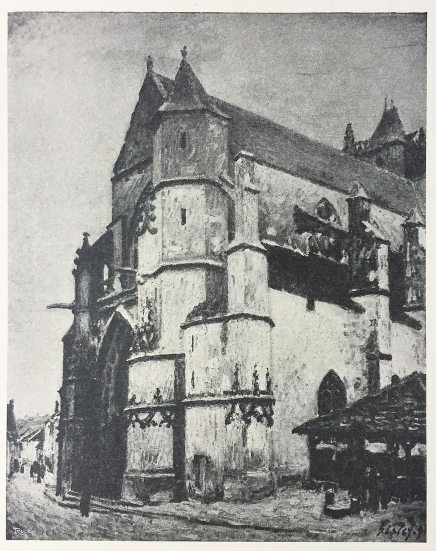 Alfred Sisley (After) - Eglise de Moret: Artist: Alfred Sisley (After) Title: Eglise de Moret Year: 1906 Dimensions: 10in. by 7 3/4in. Edition: From the rare limited edition Publisher: H. Floury Paris Suite: Histoire des Peintres