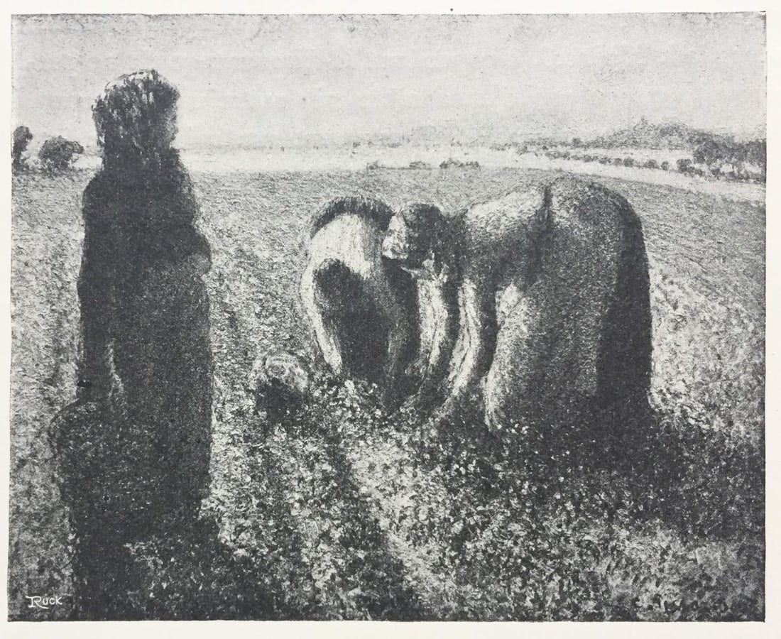 Camille Pissarro (After) - La Recolte: Artist: Camille Pissarro (After) Title: La Recolte Year: 1906 Dimensions: 10in. by 7 3/4in. Edition: From the rare limited edition Publisher: H. Floury Paris Suite: Histoire des Peintres