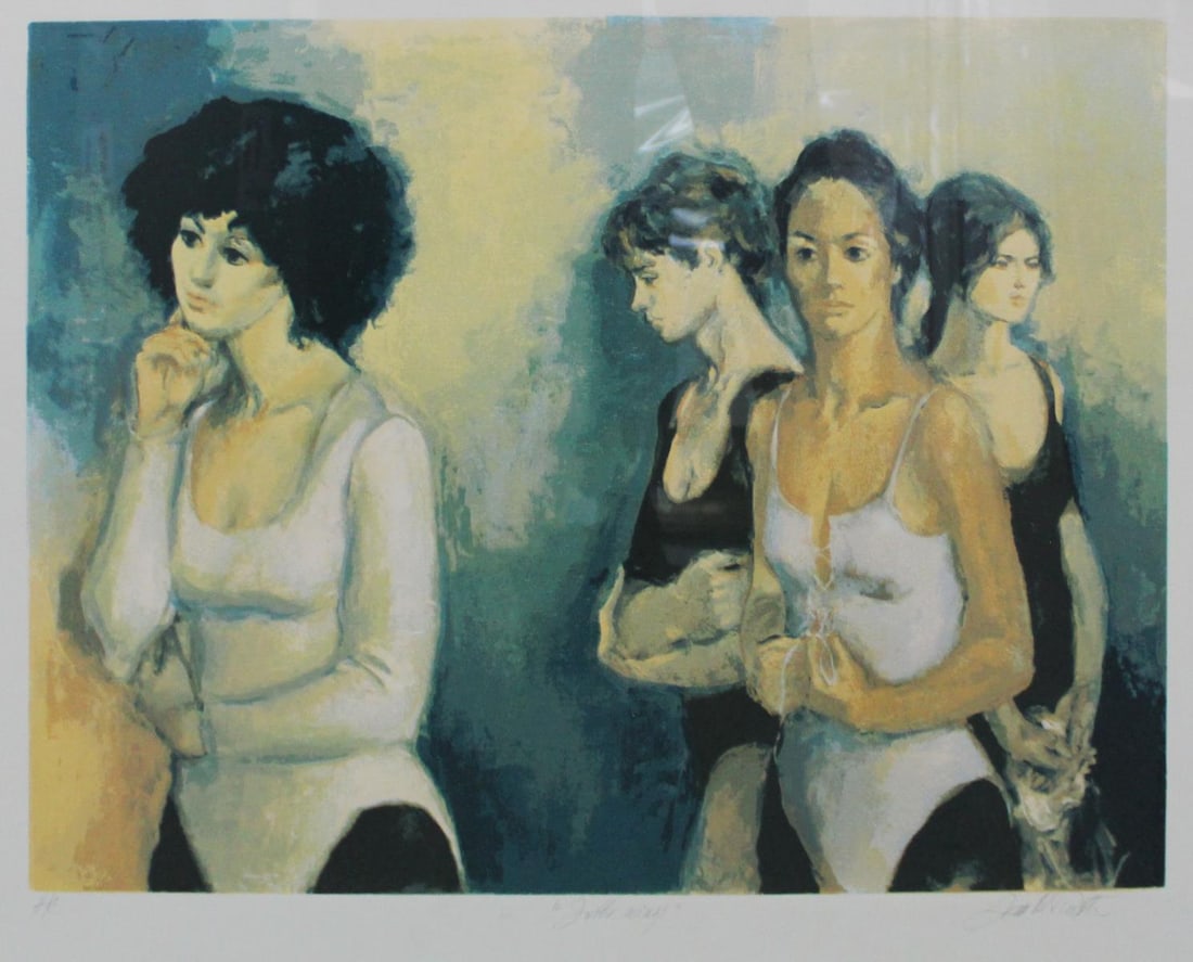 Jan de Ruth - In the Wings: Artist: Jan de Ruth Title: In the Wings Dimensions: 27in. by 33in. Edition: From the Rare Limited Edition Medium: Original Serigraph in Colors Condition: Excell