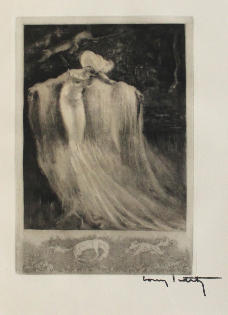 Louis Icart - Untitled III from Le Sixieme Mariage de: Artist: Louis Icart Title: Untitled III from Le Sixieme Mariage de Barbe Bleue Year: 1938 Dimensions: 10in. by 13in. Edition: From the Rare Limited Edition of 45 Publisher: Le Vasseur et Cie. Paris