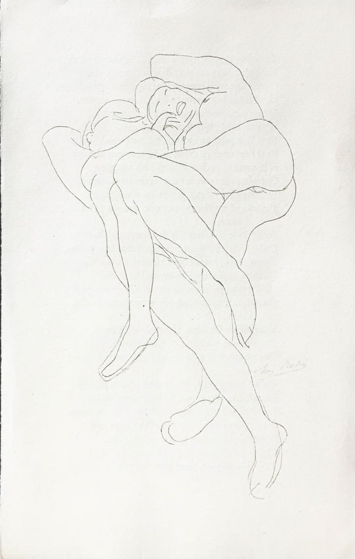 Auguste Rodin - Untitled: Artist: Auguste Rodin Title: Untitled Dimensions: 7 3/8in. by 11in. Edition: From the Rare Limited Edition Medium: Original Engraving Condition: Excellent <