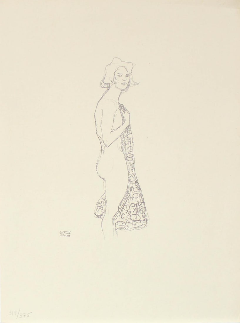 Gustav Klimt (After) - Untitled I: Artist: Gustav Klimt (After) Title: Untitled I Year: 1922 Dimensions: 10 1/2in. by 8in. Edition: From the limited edition of 375 Publisher: Thyrsos Verlag; Leip