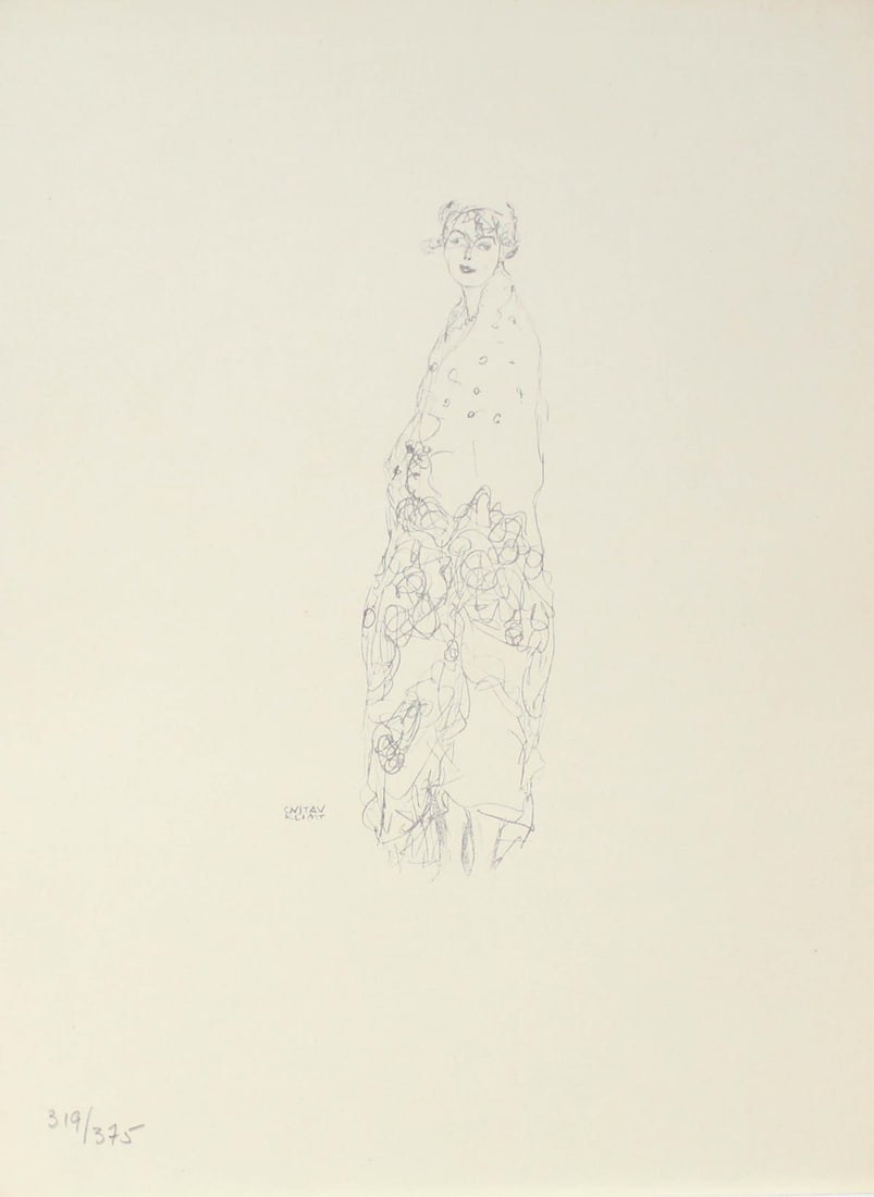 Gustav Klimt (After) - Untitled XXIII: Artist: Gustav Klimt (After) Title: Untitled XXIII Year: 1922 Dimensions: 10 1/2in. by 8in. Edition: From the limited edition of 375 Publisher: Thyrsos Verlag;