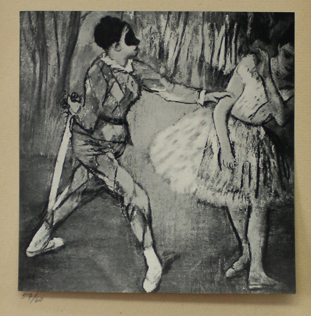 Edgar Degas (after) - Arlequin et Colombine: Artist: Edgar Degas (after) Title: Arlequin et Colombine Year: 1919 Dimensions: 7.5in. by 10in. Edition: from the rare limited edition of 60 Publisher: Imprimerie J. Langlois in Faubourg St-Martin
