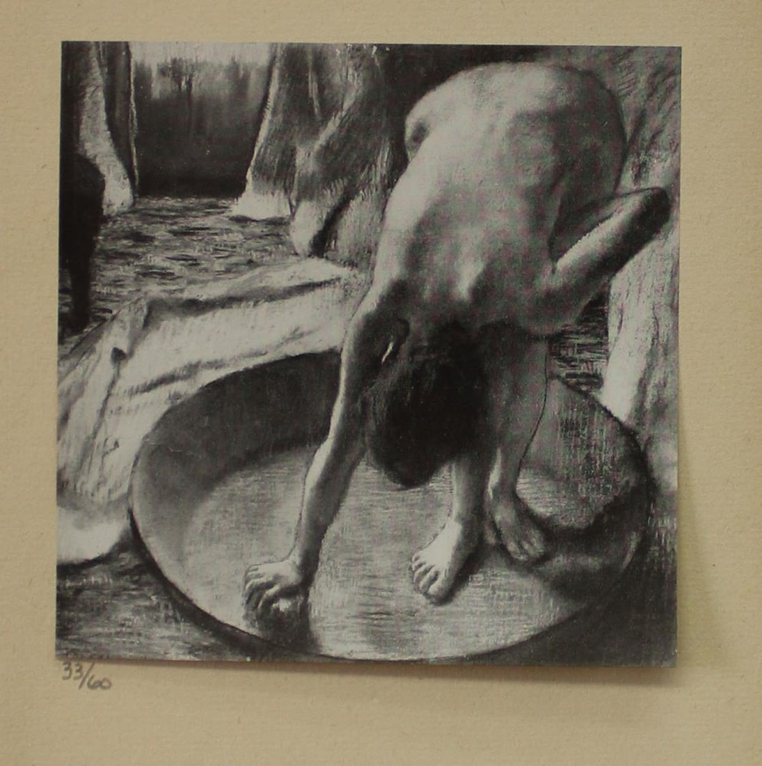 Edgar Degas (after) - Femme au Tub: Artist: Edgar Degas (after) Title: Femme au Tub Year: 1919 Dimensions: 7.5in. by 10in. Edition: from the rare limited edition of 60 Publisher: Imprimerie J. Langlois in Faubourg St-Martin Paris.