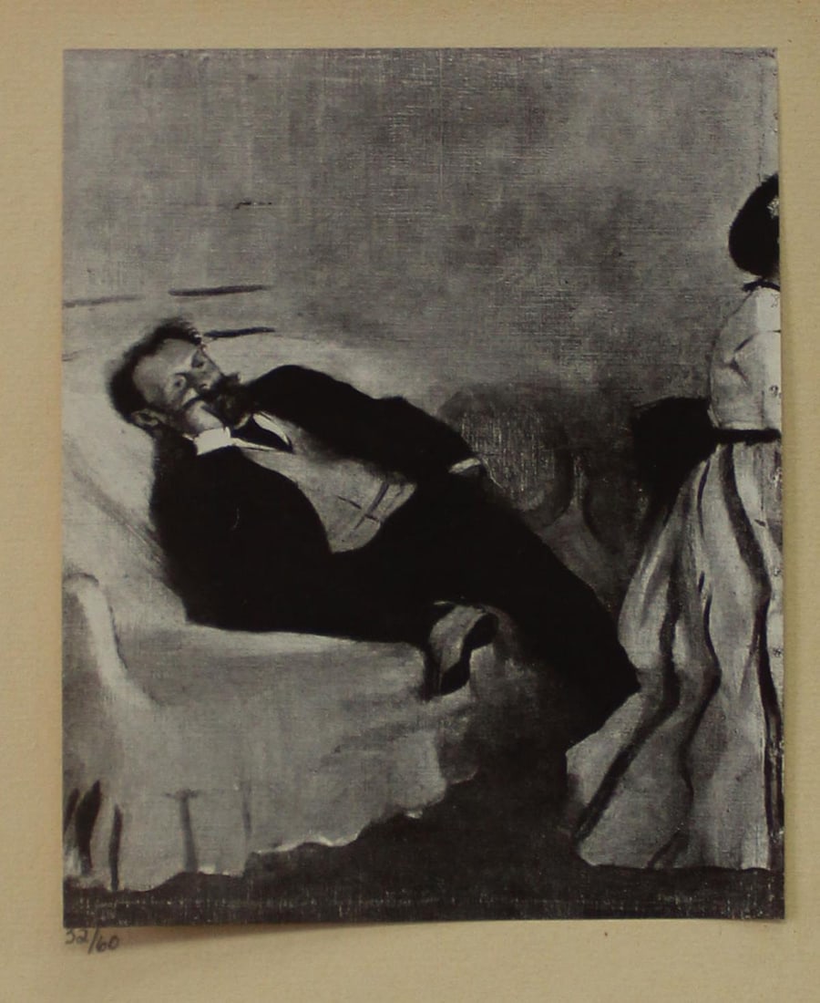 Edgar Degas (after) - Portrait de Manet: Artist: Edgar Degas (after) Title: Portrait de Manet Year: 1919 Dimensions: 7.5in. by 10in. Edition: from the rare limited edition of 60 Publisher: Imprimerie J. Langlois in Faubourg St-Martin Paris.