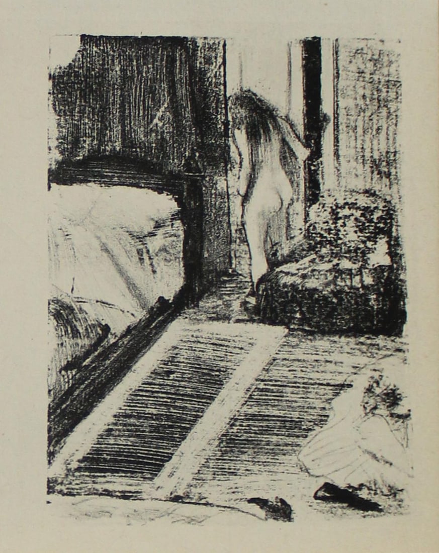 Edgar Degas (after) - Femme Nue Ouvrant en Fenetre: Artist: Edgar Degas (after) Title: Femme Nue Ouvrant en Fenetre Year: 1919 Dimensions: 4.25in. by 5 3/8in. Edition: from the rare limited edition of 60 Publisher: Imprimerie J. Langlois in Faubourg