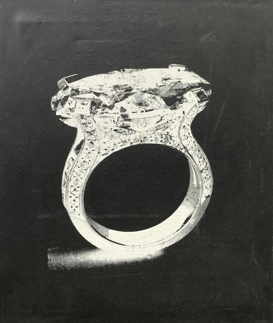Tom Dash - Diamond Ring: Artist: Tom Dash Title: Diamond Ring Year: 2014 Dimensions: 16in. by 20in. Edition: Unique original one of a kind artwork Medium: Mixed media on canvas Condition: Excellent Signature Details: Hand
