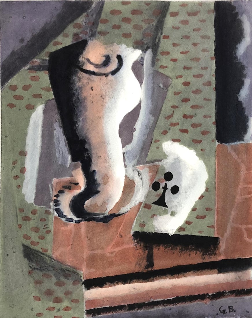 Georges Braque (After) - Verre et as de Trefle: Artist: Georges Braque (After) Title: Verre et as de Trefle (Ateliers Cover) Year: 1960 Dimensions: 12in. by 15in. Edition: From rare edition of 200 Publisher: Silvana Editoriale d?Arte Milan 1962.