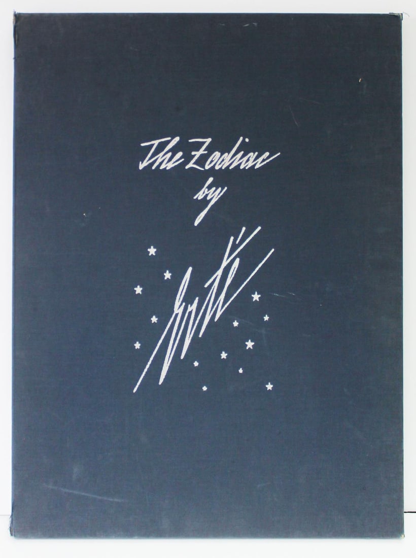 Erte - Portfolio Cover: Artist: Erte Title: Portfolio Cover Year: 1982 Dimensions: 27in. by 20 7/8in. Edition: From the rare limited edition Publisher: Chromacomp Inc Suite: The Zodiac Medium: Serigraph on paper Condition:
