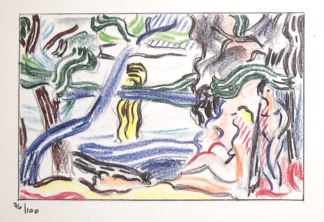 Roy Lichtenstein - Moonscape: Artist: Roy Lichtenstein Title: Moonscape Year: 1986 Dimensions: 10.25in. by 7.5in. Edition: from the limited edition of 100 Publisher: Harry N. Abrams New York Suite: Landscape Sketches Medium: